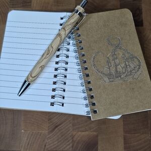 Kraken Notebook & Bamboo Pen Gift Set | Nautical Engraved Journal